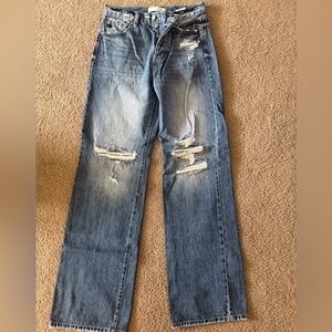 KanCan Women's Blue Distressed Flare Jeans